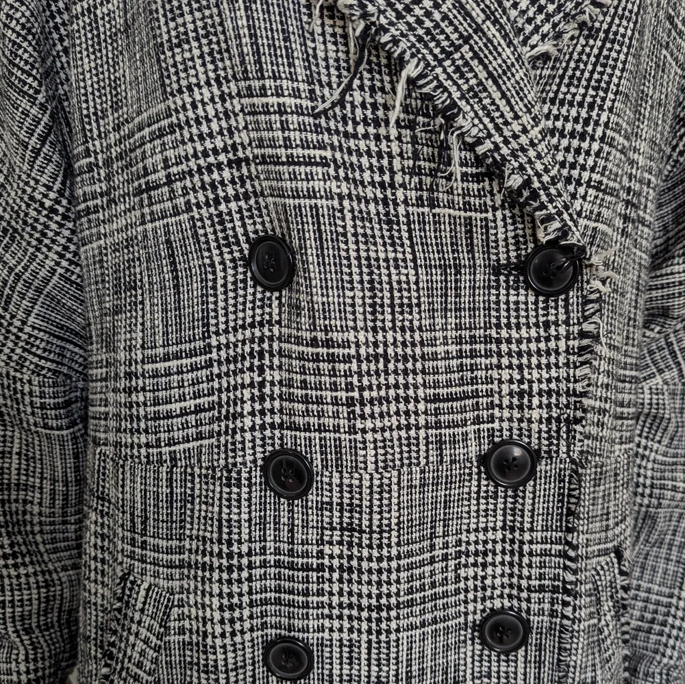 Free People Menswear Plaid Tweed Coat maxi Houndstooth